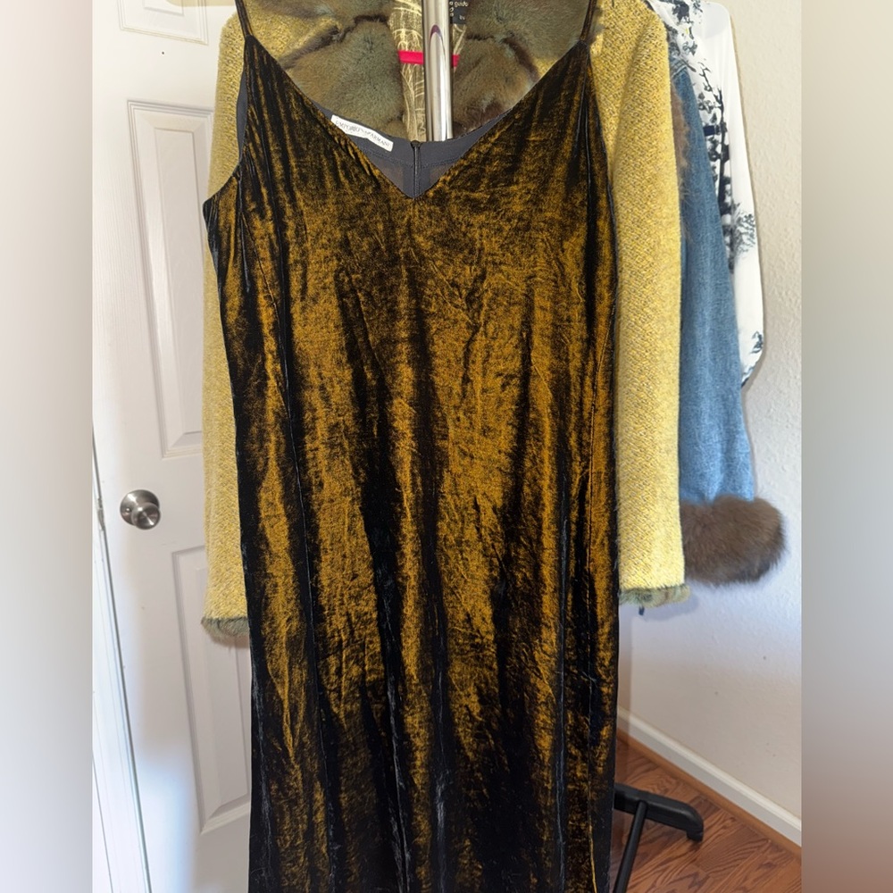 Armani Velvet Gold Dress